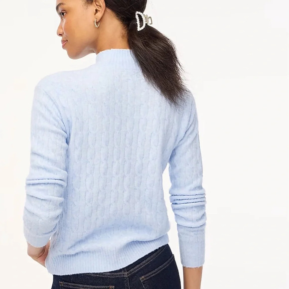 J.Crew Cable-knit mockneck sweater in extra-soft yarn Size XXS - Picture 2 of 4